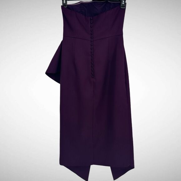 Elliatt Reception Cascade Ruffle Strapless Cocktail Dress Size Medium‎ 6 Purple - Picture 5 of 10